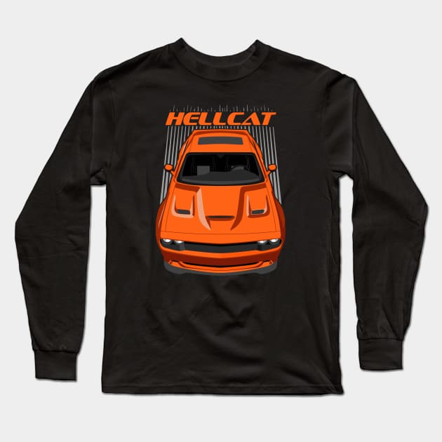 Challenger Hellcat - Orange Long Sleeve T-Shirt by V8social